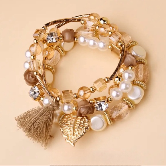 NWT AD Leaf & Tassel Beaded Bracelet Kit - Picture 1 of 7